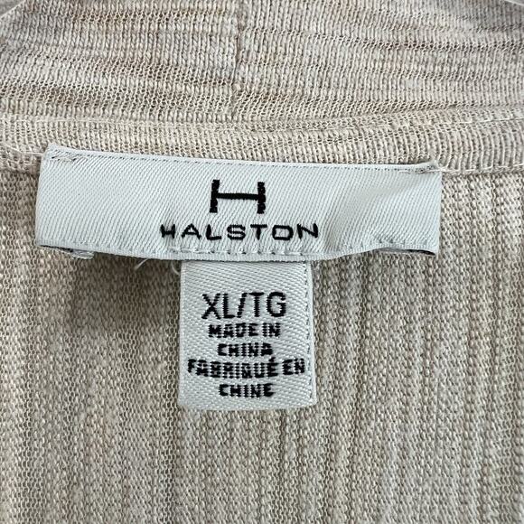 H by Halston Textured Space Dye Open Front Cardigan XL Beige Minimalist Lagenloo - Picture 5 of 10